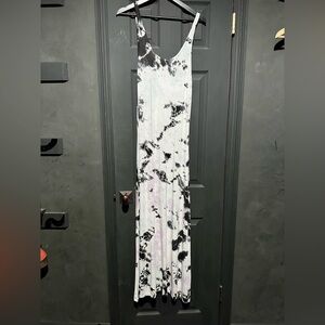Hard Tail Long Low Back Tank Dress in Iceberg Tie Dye